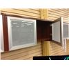 Image 2 : CHERRY 3' FROSTED GLASS FRONT WALL MOUNT STORAGE UNIT