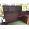 Image 2 : MAHOGANY 6' CORNER COMPUTER DESK WITH HUTCH