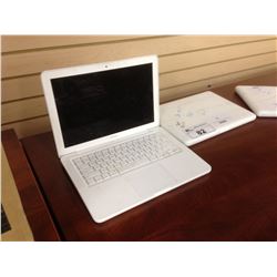 APPLE WHITE MACBOOK LAPTOP, NO HARD DRIVE, NO BATTERY, NO POWER SUPPLY, CONDITION UNKNOWN