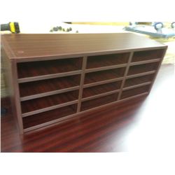 MAHOGANY 12 SLOT DESKTOP ORGANIZER