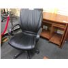 Image 2 : BLACK LEATHER MID BACK LOOP ARM EXECUTIVE CHAIR