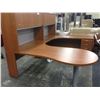Image 2 : LIGHT CHERRY 9' 6' U-SHAPE EXECUTIVE DESK WITH HUTCH AND MOBILE PEDESTAL