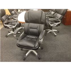 BLACK TUFTED LEATHER HIGH BACK EXECUTIVE CHAIR