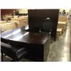 Image 2 : MAHOGANY 9' X 6' BOW FRONT EXECUTIVE DESK WITH HUTCH AND ACCENT TABLE