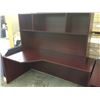 Image 2 : MAHOGANY 6' CORNER COMPUTER DESK WITH HUTCH