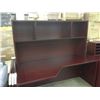 Image 3 : MAHOGANY 6' CORNER COMPUTER DESK WITH HUTCH