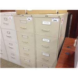 BEIGE 4 DRAWER LEGAL SIZE VERTICAL FILE CABINET