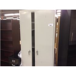 GREY 6.5' DOUBLE DOOR METAL STORAGE CABINET