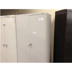 GREY 6' DOUBLE DOOR METAL STORAGE CABINET