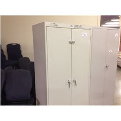 GREY 6' DOUBLE DOOR METAL STORAGE CABINET