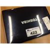 Image 2 : BLUE TOSHIBA NOTEBOOK COMPUTER, COMES WITH POWER SUPPLY, NO HARD DRIVE, CONDITION UNKNOWN