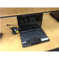 BLACK ACER NOTEBOOK COMPUTER, COMES WITH POWER SUPPLY, NO HARD DRIVE, CONDITION UNKNOWN