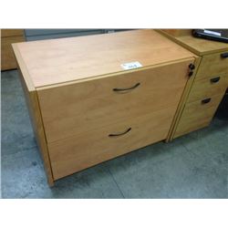 HONEY MAPLE 2 DRAWER LATERAL FILE CABINET