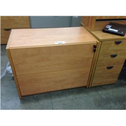 HONEY MAPLE 2 DRAWER LATERAL FILE CABINET