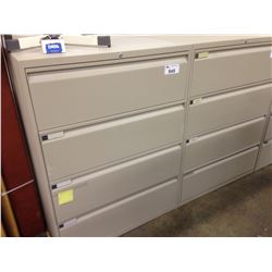 TEKNION GREY 4 DRAWER LATERAL FILE CABINET