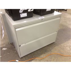 TEKNION GREY 2 DRAWER LATERAL FILE CABINET