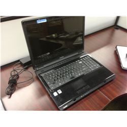 BLUE TOSHIBA NOTEBOOK COMPUTER, COMES WITH POWER SUPPLY, NO HARD DRIVE, CONDITION UNKNOWN
