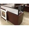 Image 2 : MAHOGANY 6' X 6' RECEPTION DESK, COSMETIC DAMAGE, PLEASE VIEW TO ASSESS CONDITION