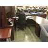 Image 3 : MAHOGANY 9' X 6' BOW FRONT U-SHAPE EXECUTIVE DESK WITH HUTCH