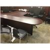 Image 2 : MAHOGANY 6' X 6' P-TOP L-SHAPE EXECUTIVE DESK
