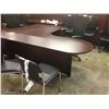 Image 2 : MAHOGANY 6' X 6' P-TOP L-SHAPE EXECUTIVE DESK