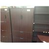 Image 2 : MAHOGANY 6' 2 DRAWER LATERAL FILE CABINET WITH DOUBLE DOOR CASE