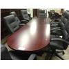 Image 1 : MAHOGANY 10' RACETRACK BOARDROOM TABLE