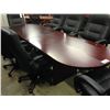 Image 2 : MAHOGANY 10' RACETRACK BOARDROOM TABLE