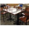 Image 1 : CHERRY BAR HEIGHT LUNCH ROOM TABLE SET WITH SIX STOOLS