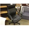 Image 2 : BLACK LEATHER CHROME FRAME HIGH BACK TILTER CHAIR
