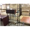 Image 2 : BLACK 6' GLASS SHELF BOOKCASE AND 6' CHERRY COMPUTER TABLE
