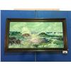 Image 1 : FRAMED ORIGINAL OIL ON BOARD SEASCAPE PAINTING SIGNED BOTTOM RIGHT CORNER ( FRAME MEASURES