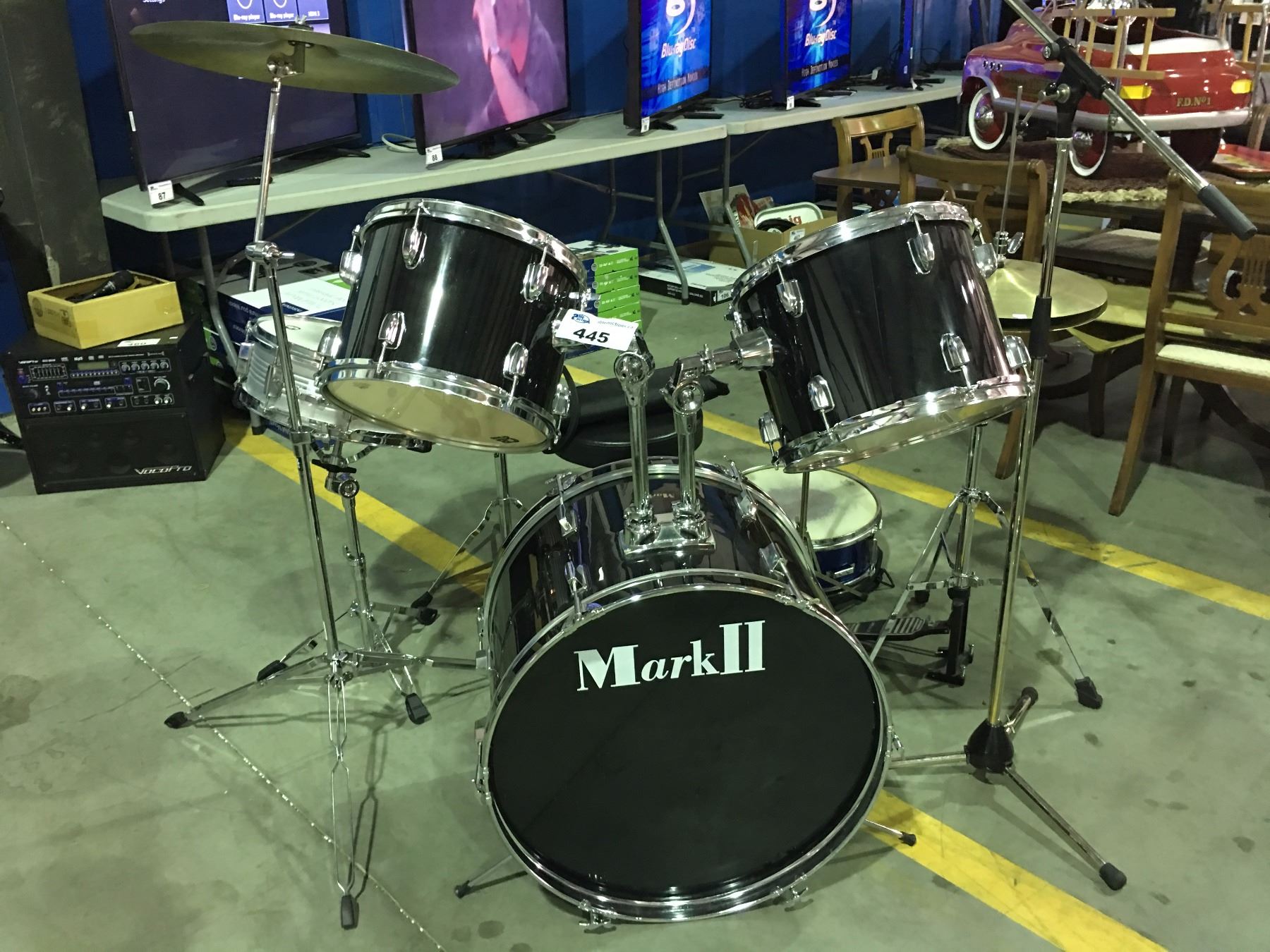Mark Set Stand CB MARK 2 DRUM SET WITH HIGH HAT,MIC STAND, MUSIC STAND , SNARE DRUM ...