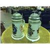 Image 2 : PAIR SCHMIDT GERMANY REGIMENTAL BEER STEINS WITH LITHOPHONE NUDE DANCING GIRL ON BOTTOM (1 STEIN