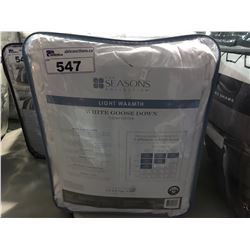 THE SEASONS COLLECTION WHITE GOOSE DOWN COMFORTER FULL/QUEEN SIZED