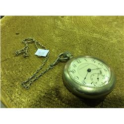 MONTGOMERY WARD & COMPANY MEN'S POCKET WATCH WITH FOB