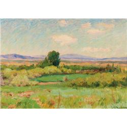 Joseph Henry Sharp | Landscape with Adobes from Sharp's Studio Window