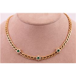 Fred - Joaillier |  Paris | White Diamond & Green Emerald Necklace