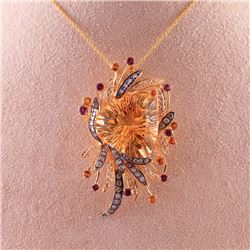Le Vian | Yellow & Champagne Citrine Trillion Stone Necklace