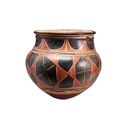 Santo Domingo Pueblo | Polychrome Storage Jar with Leather Tie