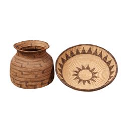 VariousLot of 2: Pima Olla and Chemehuevi Plaque
