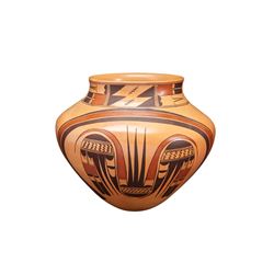 Jean Sahmie | Hopi White, Black, Red Jar with Migration Pattern