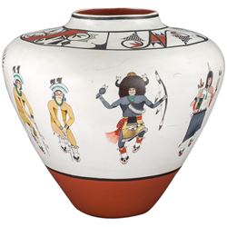 JosÃ© de la Cruz Medina | Large Zia Pot with Dancers