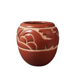 Margaret Tafoya | Santa Clara Red Carved Pot - Cloud Design