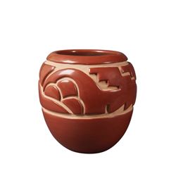 Margaret Tafoya | Santa Clara Red Carved Pot - Cloud Design