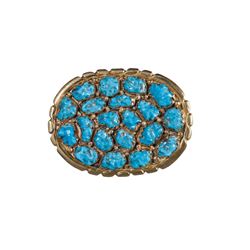 Alvina Quam | Zuni Gold and Turquoise Buckle