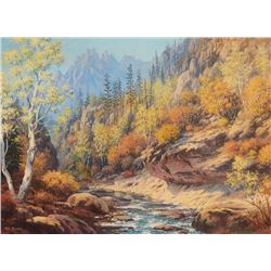 Elmer Boone | Riverscape with Mountain