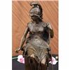 Image 2 : Female Greek Warrior Bronze Sculpture on Marble base Statue