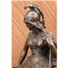 Image 3 : Female Greek Warrior Bronze Sculpture on Marble base Statue