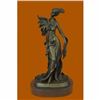 Image 1 : Classical Victorian Woman Bronze Statue Lady Feather Sculpture